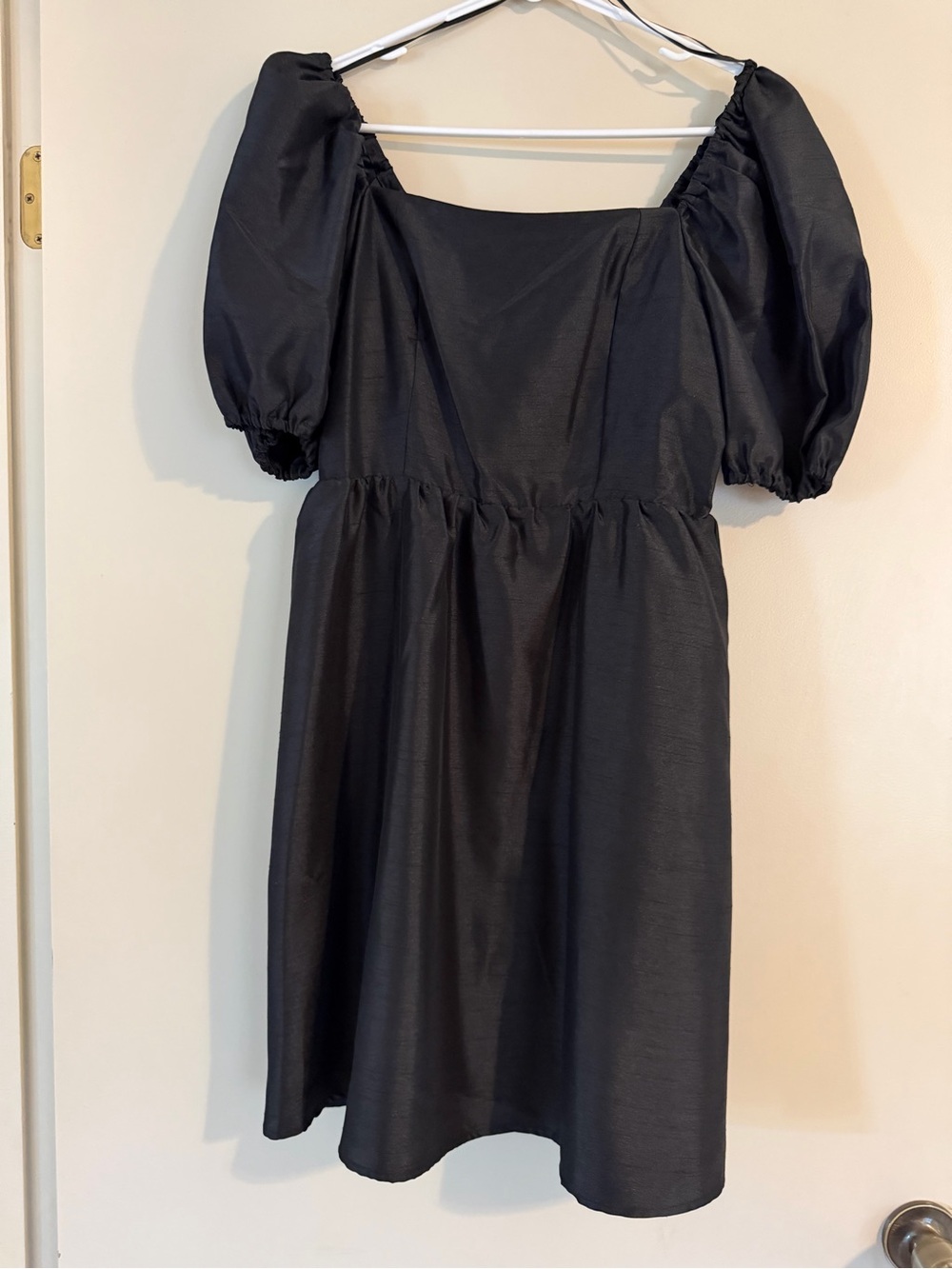 Copper Key Black Puff Sleeve Mini Dress